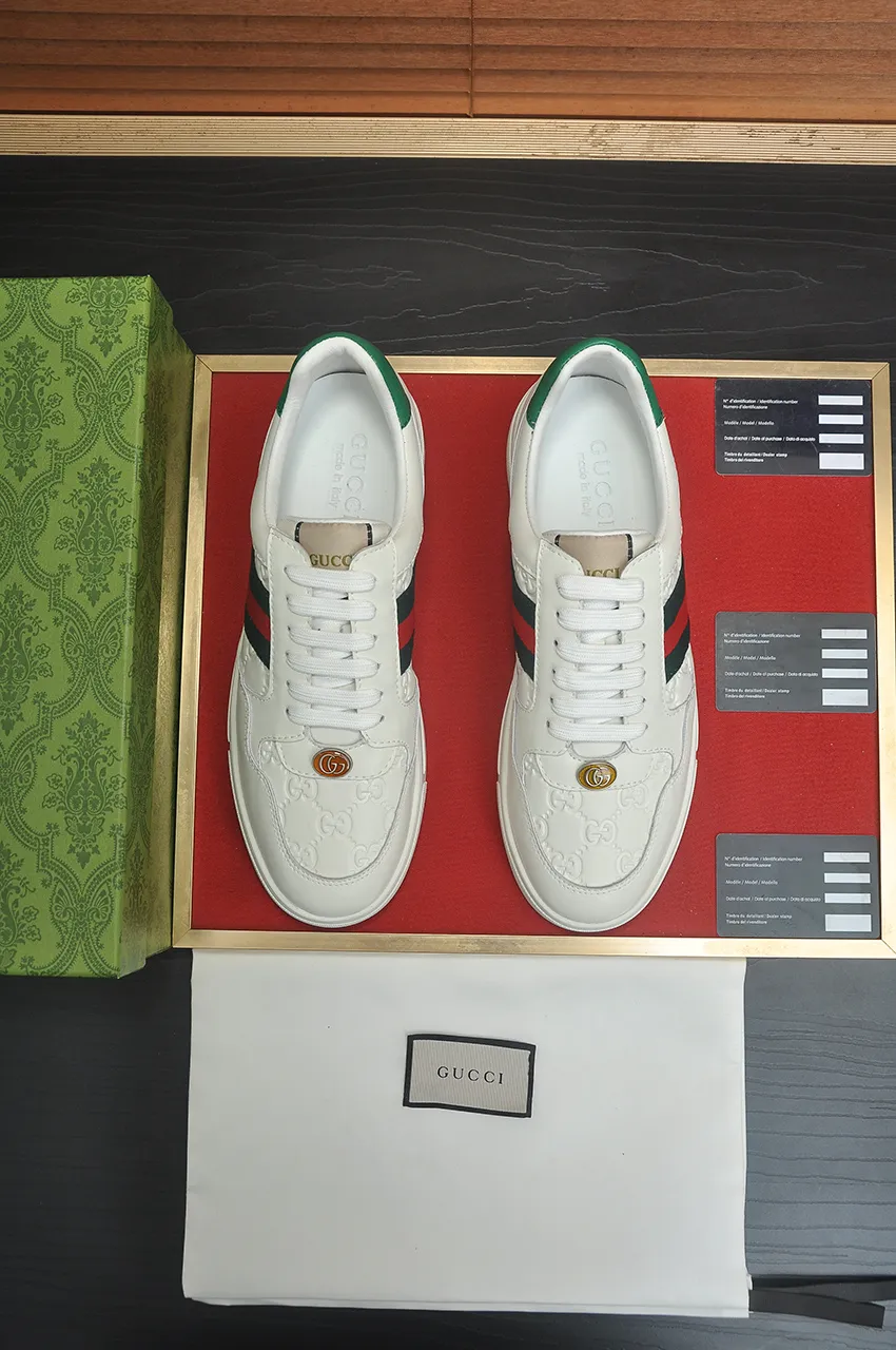 Men's men's shoes💰420💶[GUCCI Gucci] official website 1:1 men's sports shoes are now on the market, using original Gucci fabric + gluten lining, plus the official website original 1:1 comfortable outsole. Fashionable and versatile, super comfortable and breathable. 5 colors available, standard shoe size 38/45 (custom-made sizes 45 are non-refundable)